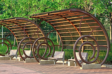 Image showing bench in park , city