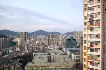 Image showing sunset in downtown area, hong kong