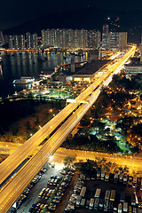 Image showing traffic in modern city at night