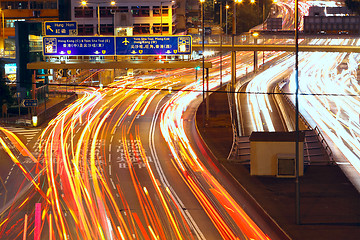 Image showing Traffic night in urban city