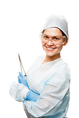 Image showing Young woman in medical clothes