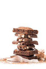 Image showing Milk chocolate, porous, with nuts