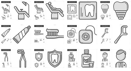 Image showing Stomatology line icon set.