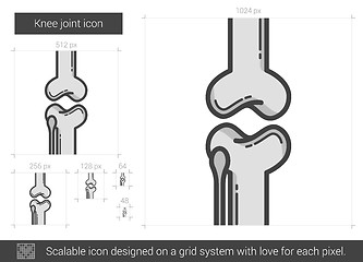 Image showing Knee joint line icon.