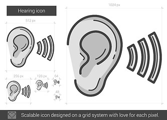 Image showing Hearing line icon.