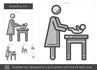 Image showing Swaddling line icon.