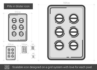 Image showing Pills in blister line icon.