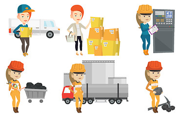 Image showing Vector set of industrial workers.