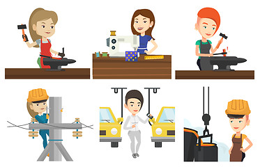 Image showing Vector set of industrial workers.