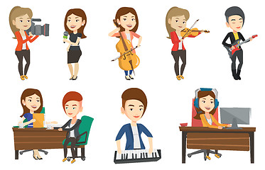 Image showing Vector set of media people characters.