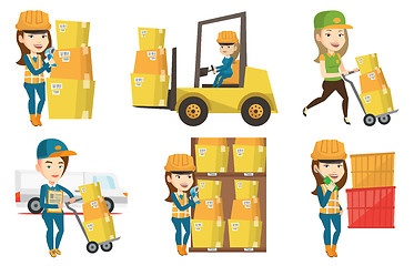 Image showing Vector set of industrial workers.