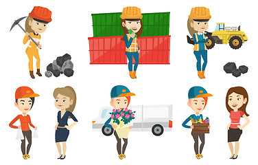 Image showing Vector set of industrial workers.