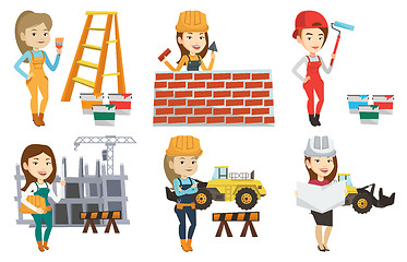 Image showing Vector set of constructors and builders characters