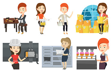 Image showing Vector set of industrial workers.