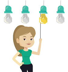 Image showing Woman having business idea vector illustration.