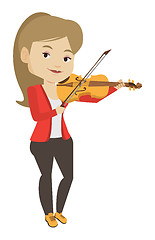 Image showing Woman playing violin vector illustration.