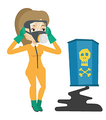 Image showing Woman in radiation protective suit.