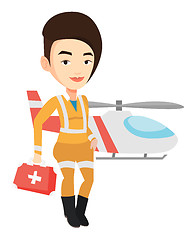 Image showing Doctor of air ambulance vector illustration.