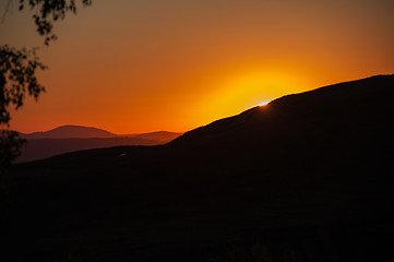 Image showing Beauty sunset in the mountains