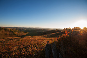 Image showing Beauty sunset in the mountains