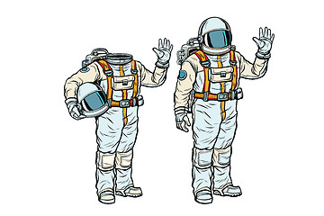 Image showing Astronaut in spacesuit and mockup without a head