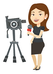 Image showing TV reporter with microphone and camera.