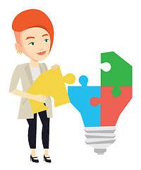 Image showing Woman having business idea vector illustration.