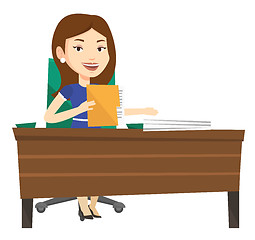 Image showing Office worker working with documents.