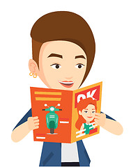 Image showing Woman reading magazine vector illustration.