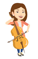 Image showing Woman playing cello vector illustration.