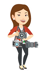 Image showing Photographer taking photo vector illustration.