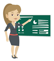 Image showing Woman writing on a chalkboard vector illustration.