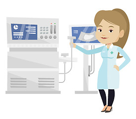 Image showing Female ultrasound doctor vector illustration.