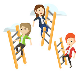 Image showing Business people climbing to success.