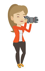 Image showing Photographer taking photo vector illustration.