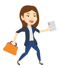 Image showing Happy business woman running vector illustration.