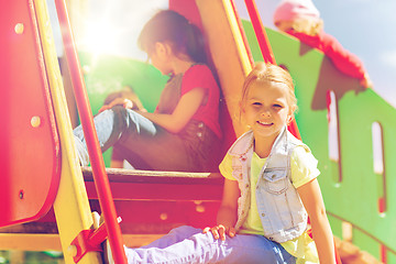 Image showing happy kids on children playground