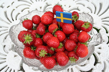 Image showing Sweet Swedish strawberries for Midsummer