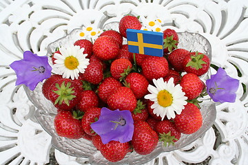 Image showing Sweet Swedish strawberries for Midsummer