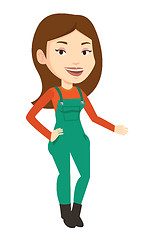 Image showing Smiling caucasian farmer vector illustration.