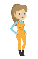 Image showing Proud caucasian farmer vector illustration.