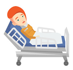 Image showing Woman with neck injury vector illustration.