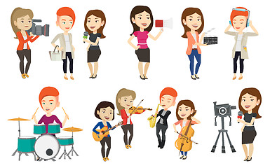 Image showing Vector set of media people characters.