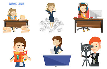 Image showing Vector set of media people characters.