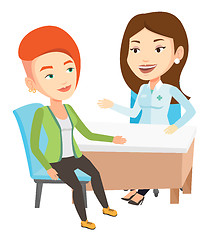 Image showing Doctor consulting female patient in office.