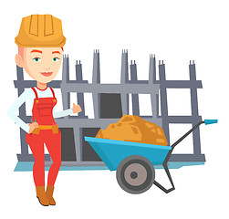 Image showing Builder giving thumb up vector illustration.