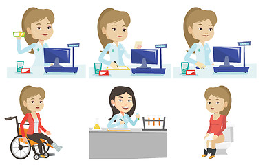 Image showing Vector set of doctor characters and patients.