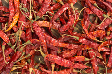 Image showing Dried Red Chili Peppers Hot Mexican Food Spice 