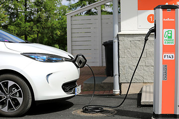 Image showing Renault Zoe Electric Car Charging Detail