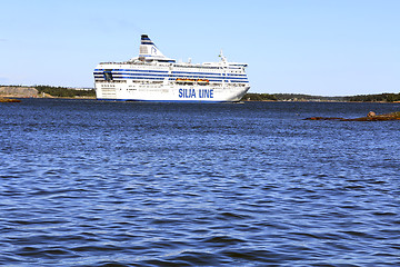 Image showing Silja Symphony Cruise Ferry and Blue Sea